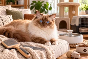 Cinnamon Ragdoll cat care guide grooming food fountain essential products 2026_result.webp